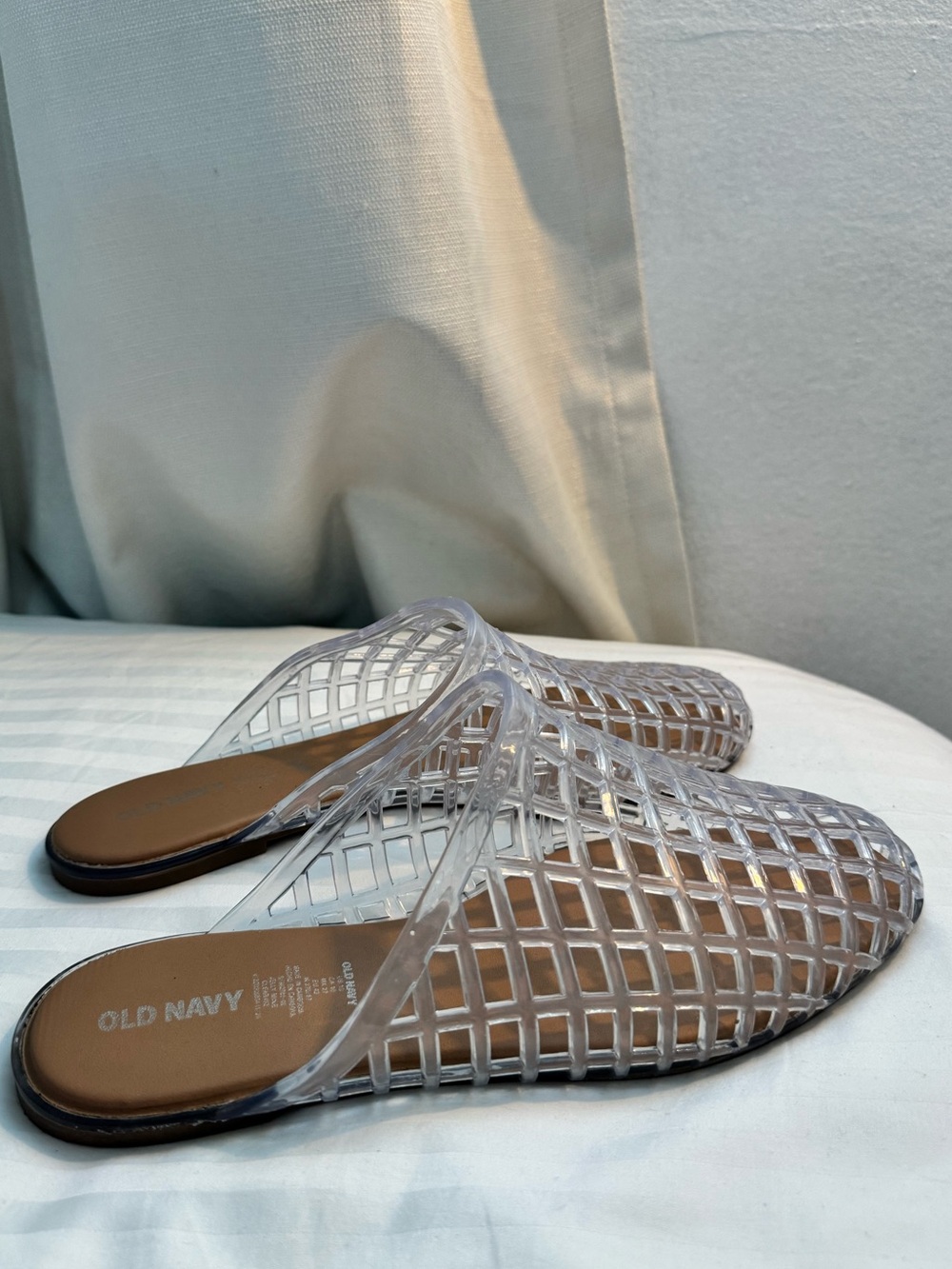 Old Navy Clear Grid Slide Mules - Transparent